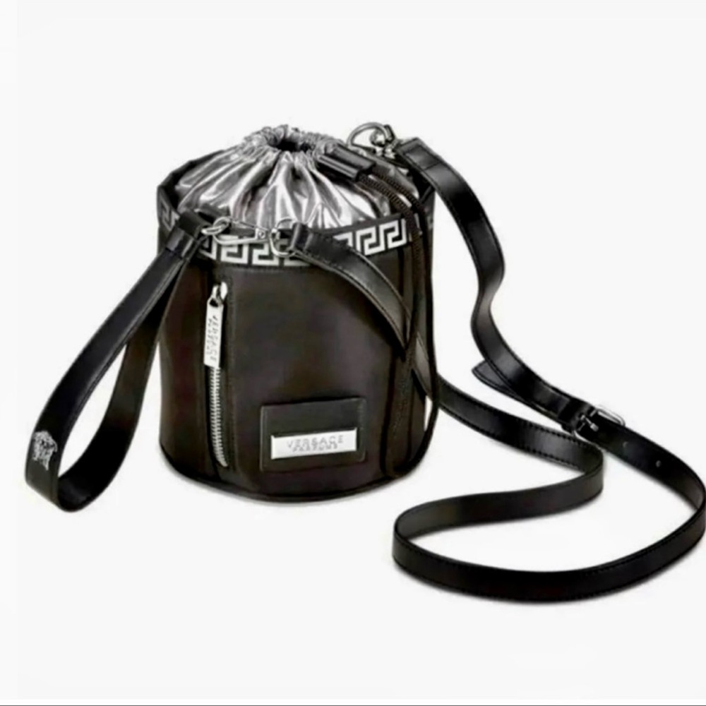 Versace Perfums Convertible Bucket Style Crossbody Wristlet Bag